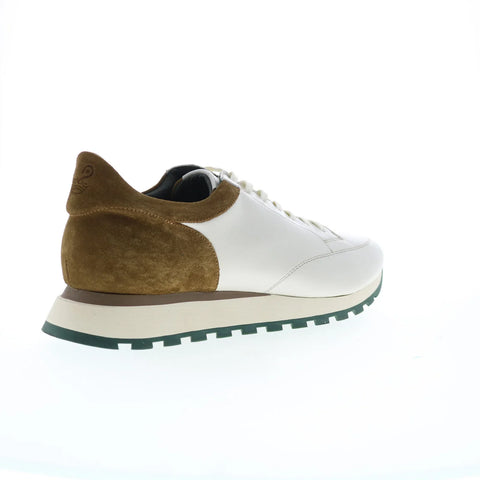 Pastori by Di Bianco Lucius Nappa Suede Ivory Mens Beige Sneakers Shoes