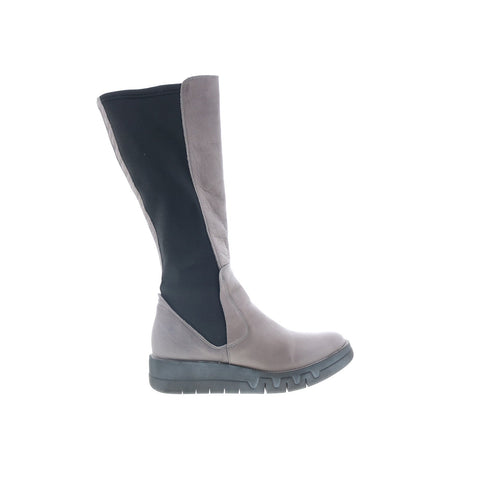Miz Mooz Lucky Womens Gray Leather Zipper Knee High Boots