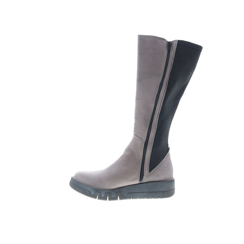Miz Mooz Lucky Womens Gray Leather Zipper Knee High Boots