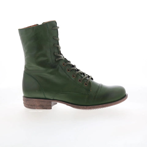 Miz Mooz Lukas Womens Green Leather Zipper Casual Dress Boots