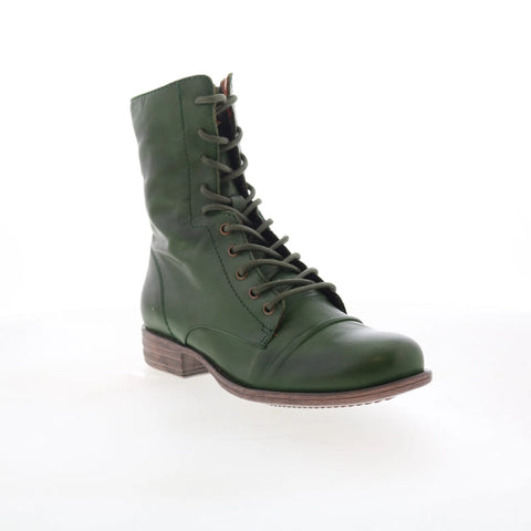 Miz Mooz Lukas Womens Green Leather Zipper Casual Dress Boots