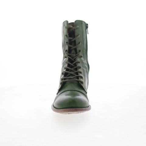 Miz Mooz Lukas Womens Green Leather Zipper Casual Dress Boots