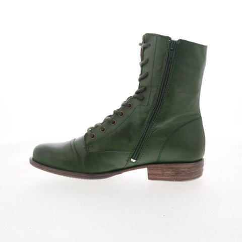 Miz Mooz Lukas Womens Green Leather Zipper Casual Dress Boots