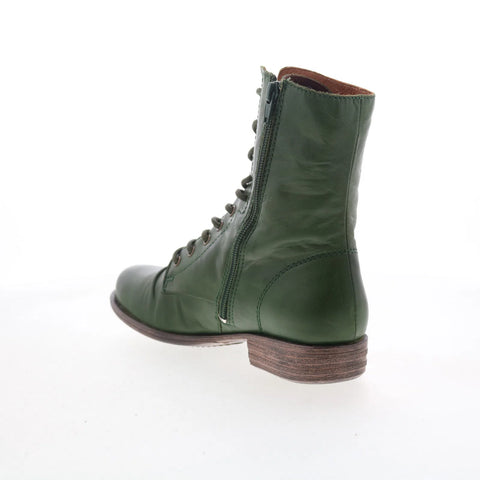 Miz Mooz Lukas Womens Green Leather Zipper Casual Dress Boots