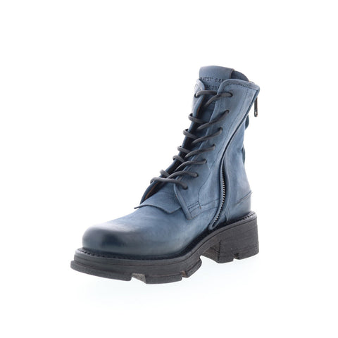 A.S. 98 Lukie Womens Blue Leather Lace Up Casual Dress Boots