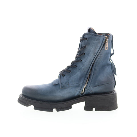 A.S. 98 Lukie Womens Blue Leather Lace Up Casual Dress Boots