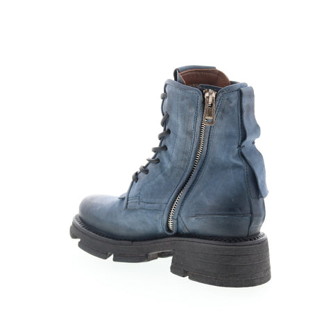 A.S. 98 Lukie Womens Blue Leather Lace Up Casual Dress Boots
