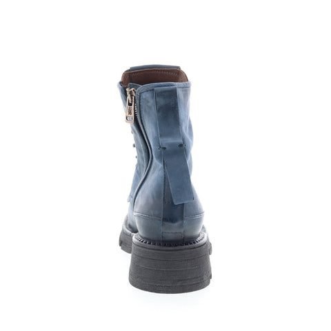 A.S. 98 Lukie Womens Blue Leather Lace Up Casual Dress Boots