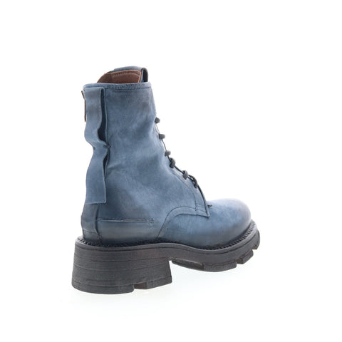 A.S. 98 Lukie Womens Blue Leather Lace Up Casual Dress Boots