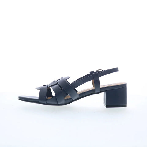 Trotters Luna T2313-400 Womens Blue Leather Heeled Sandals Shoes