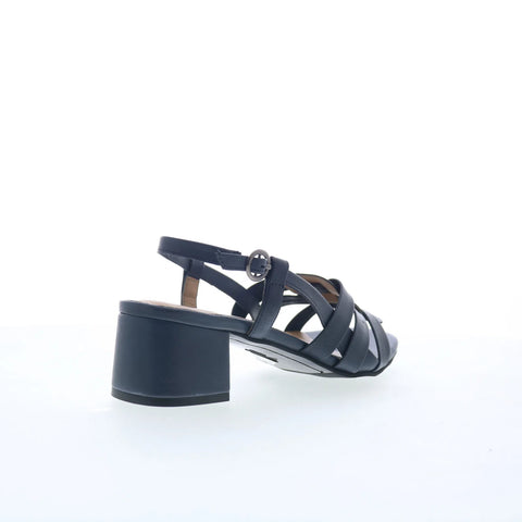 Trotters Luna T2313-400 Womens Blue Leather Heeled Sandals Shoes