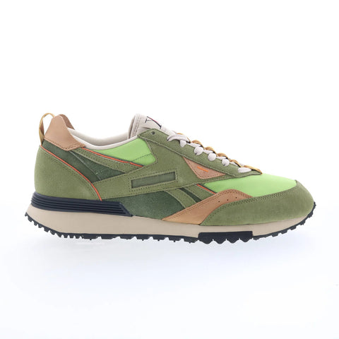 Reebok LX2200 Mens Green Suede Lace Up Lifestyle Sneakers Shoes