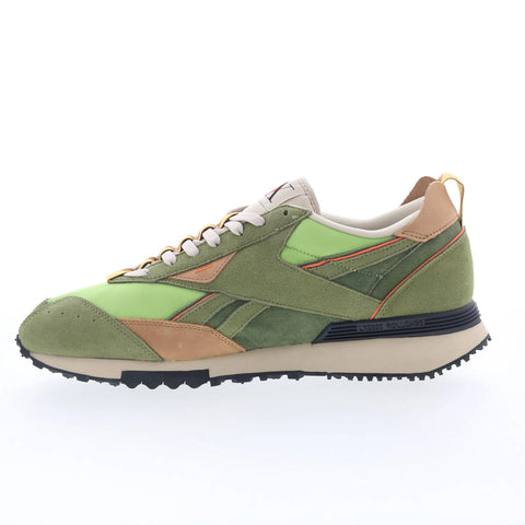 Reebok LX2200 Mens Green Suede Lace Up Lifestyle Sneakers Shoes