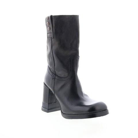 A.S. 98 Lyam Womens Black Leather Slip On Casual Dress Boots