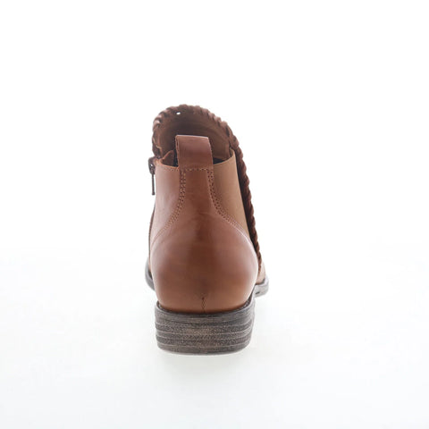 Miz Mooz Lynda Womens Brown Leather Zipper Ankle & Booties Boots