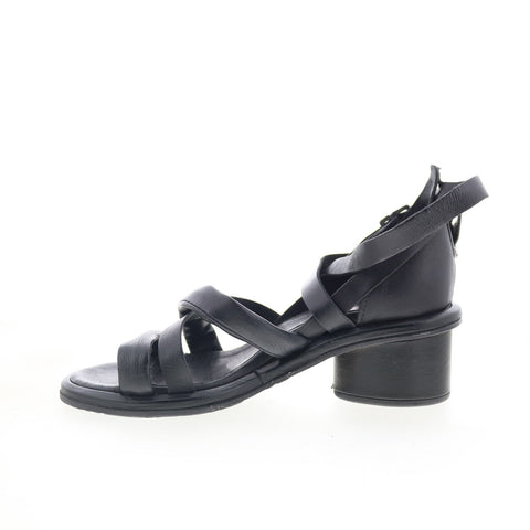 A.S. 98 Lyndon 201 LYNDON-201 Womens Black Leather Wedges Sandals Shoes