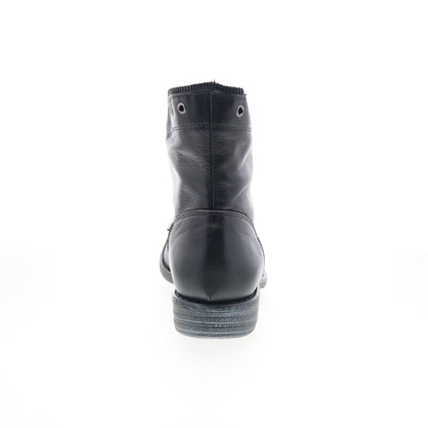 Miz Mooz Lynette Womens Black Leather Lace Up Casual Dress Boots