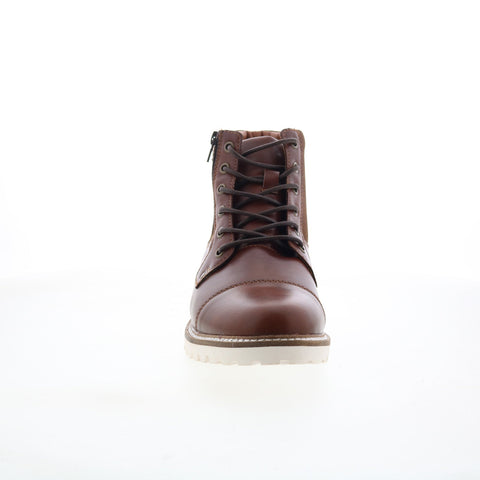 Steve Madden M-Zimmen Mens Brown Leather Lace Up Casual Dress Boots