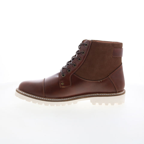 Steve Madden M-Zimmen Mens Brown Leather Lace Up Casual Dress Boots
