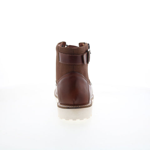Steve Madden M-Zimmen Mens Brown Leather Lace Up Casual Dress Boots