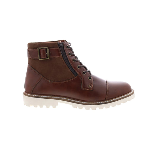 Steve Madden M-Zimmen Mens Brown Leather Lace Up Casual Dress Boots