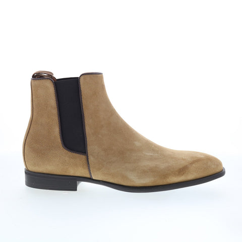 Aquatalia Adrian Dress Suede Waterproof M001032 Mens Brown Suede Chelsea Boots