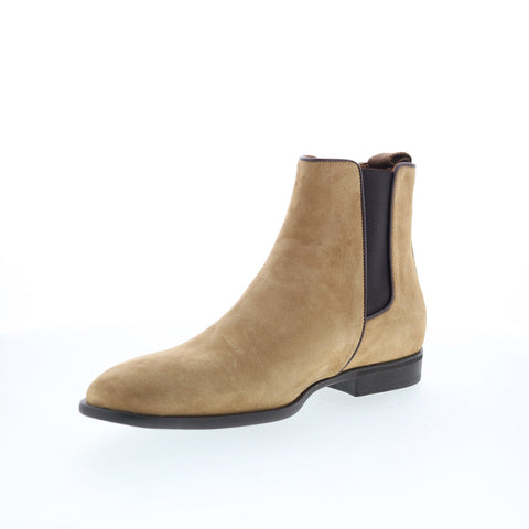 Aquatalia Adrian Dress Suede Waterproof M001032 Mens Brown Suede Chelsea Boots