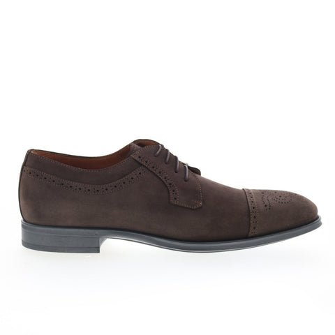 Aquatalia Duke Suede Waterproof Mens Brown Oxfords & Lace Ups Cap Toe Shoes