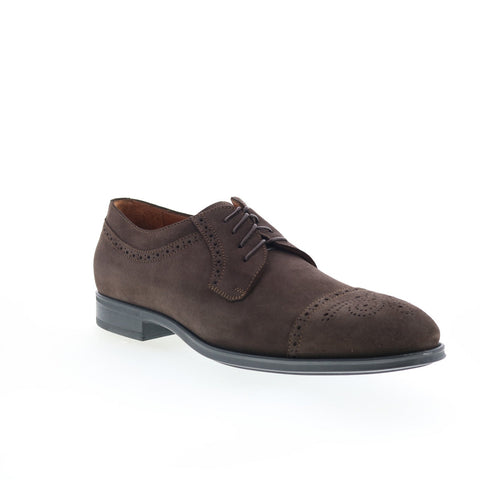 Aquatalia Duke Suede Waterproof Mens Brown Oxfords & Lace Ups Cap Toe Shoes