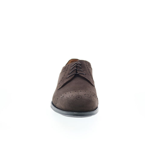 Aquatalia Duke Suede Waterproof Mens Brown Oxfords & Lace Ups Cap Toe Shoes