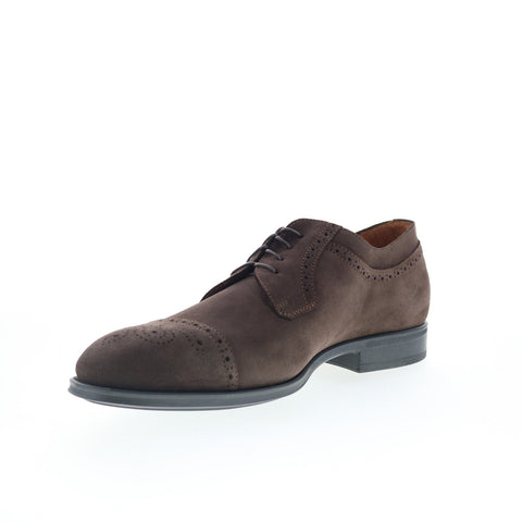Aquatalia Duke Suede Waterproof Mens Brown Oxfords & Lace Ups Cap Toe Shoes