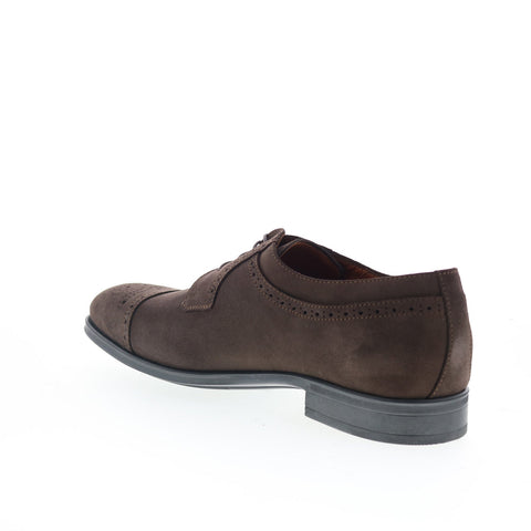 Aquatalia Duke Suede Waterproof Mens Brown Oxfords & Lace Ups Cap Toe Shoes