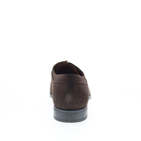 Aquatalia Duke Suede Waterproof Mens Brown Oxfords & Lace Ups Cap Toe Shoes