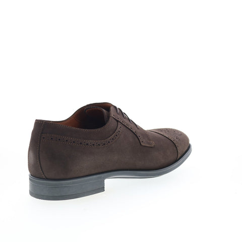 Aquatalia Duke Suede Waterproof Mens Brown Oxfords & Lace Ups Cap Toe Shoes