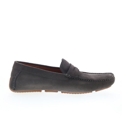 Aquatalia Brandon Suede Waterproof M054729 Mens Gray Loafers Moccasin Shoes