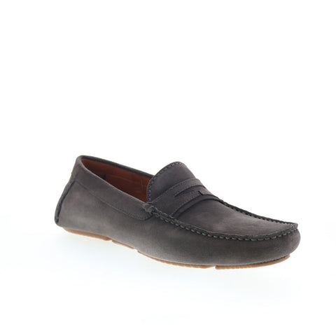 Aquatalia Brandon Suede Waterproof M054729 Mens Gray Loafers Moccasin Shoes