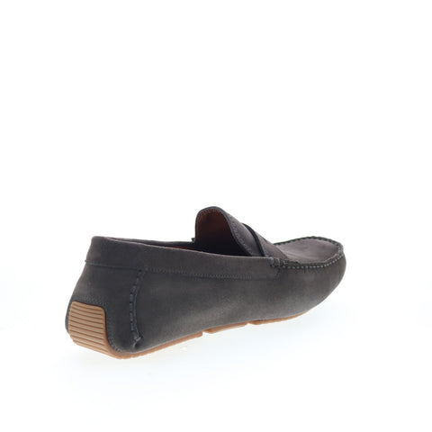 Aquatalia Brandon Suede Waterproof M054729 Mens Gray Loafers Moccasin Shoes