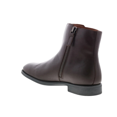 Aquatalia Daniel M054834 Mens Brown Leather Zipper Casual Dress Boots