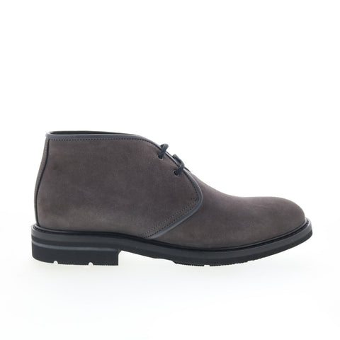 Aquatalia Rinaldo Waterproof M063929 Mens Gray Suede Lace Up Chukkas Boots