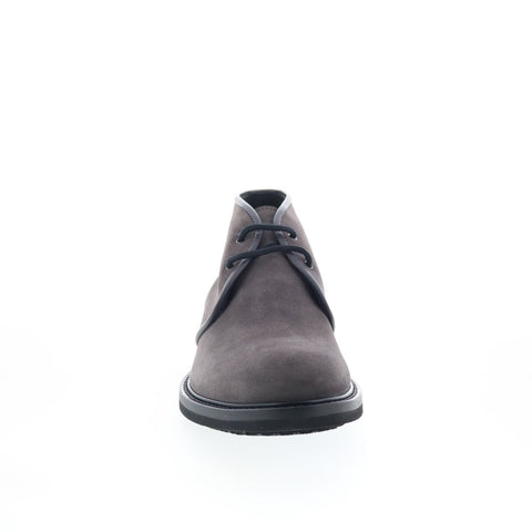 Aquatalia Rinaldo Waterproof M063929 Mens Gray Suede Lace Up Chukkas Boots