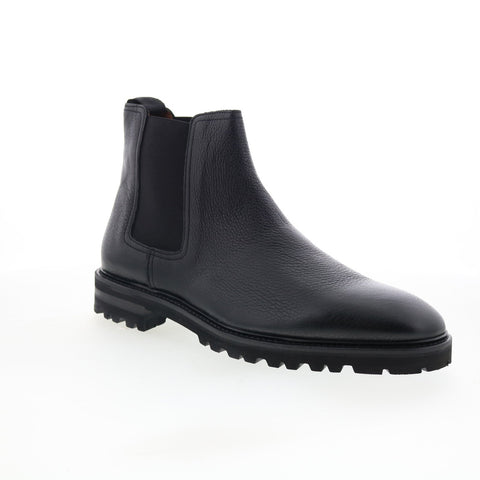 Aquatalia Leighton Waterproof M079002 Mens Black Leather Chelsea Boots