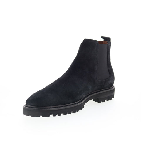 Aquatalia Leighton Waterproof M079101 Mens Black Suede Chelsea Boots
