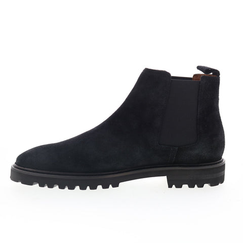 Aquatalia Leighton Waterproof M079101 Mens Black Suede Chelsea Boots