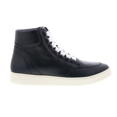 Aquatalia Pete M079801 Mens Black Leather Lace Up Lifestyle Sneakers Shoes