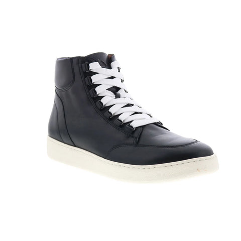 Aquatalia Pete M079801 Mens Black Leather Lace Up Lifestyle Sneakers Shoes