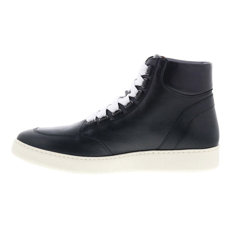 Aquatalia Pete M079801 Mens Black Leather Lace Up Lifestyle Sneakers Shoes