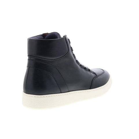 Aquatalia Pete M079801 Mens Black Leather Lace Up Lifestyle Sneakers Shoes
