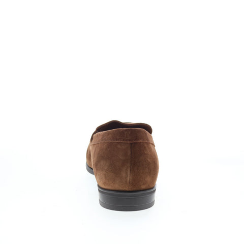 Aquatalia Adamo Suede Waterproof Mens Brown Loafers & Slip Ons Penny Shoes