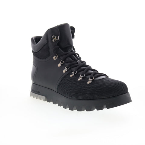 Aquatalia Dakota Waterproof M091501 Mens Black Leather Casual Dress Boots