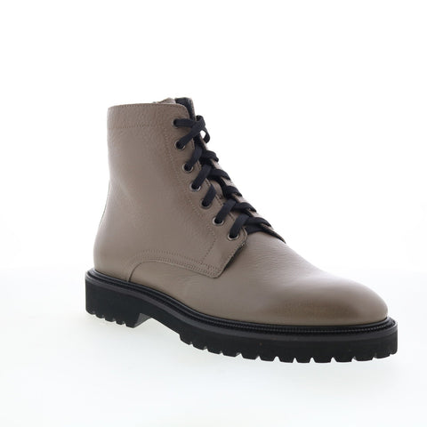 Aquatalia Patrizio Waterproof M093654 Mens Gray Leather Casual Dress Boots
